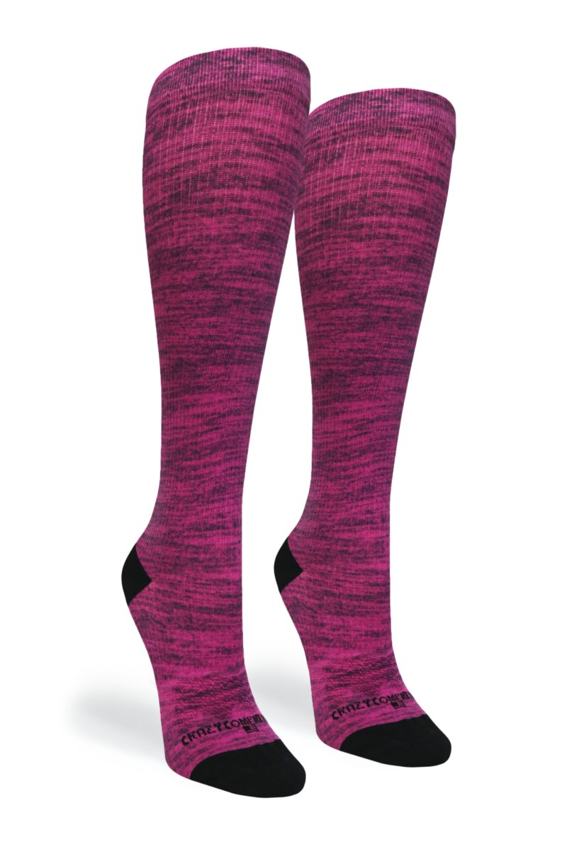 Crazy 360 Magenta Heather OTC Compression Socks (Standard & Extra Wide)