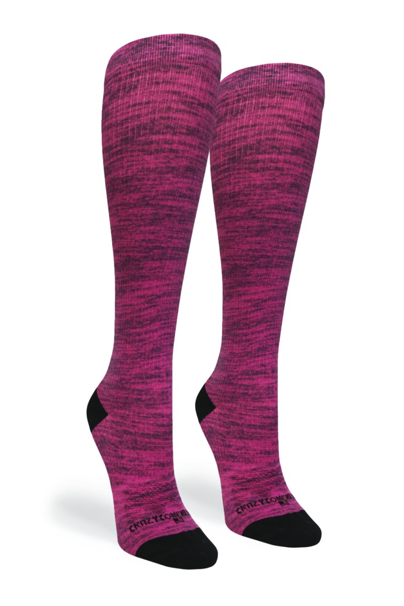 Crazy 360 Magenta Heather OTC Compression Socks (Standard & Extra Wide)