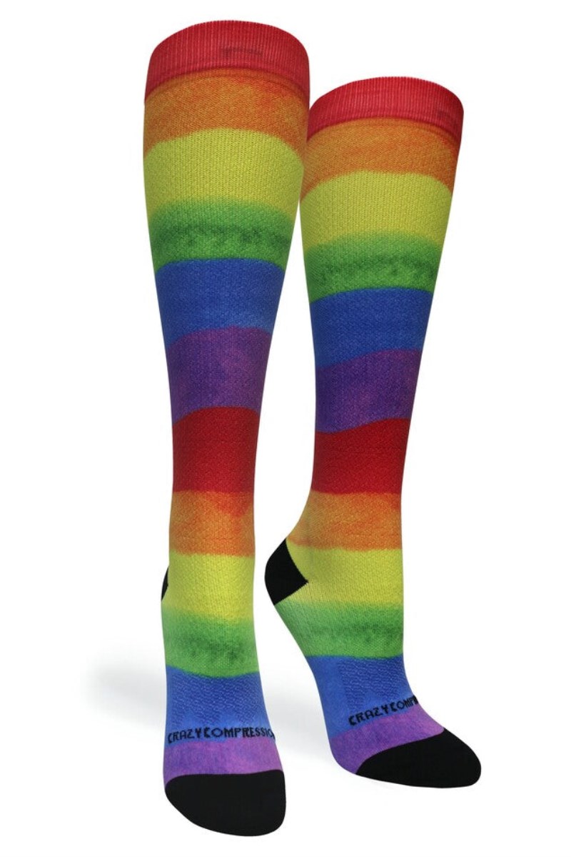 Crazy 360 Rainbow Paint OTC Compression Socks (Standard & Extra Wide)