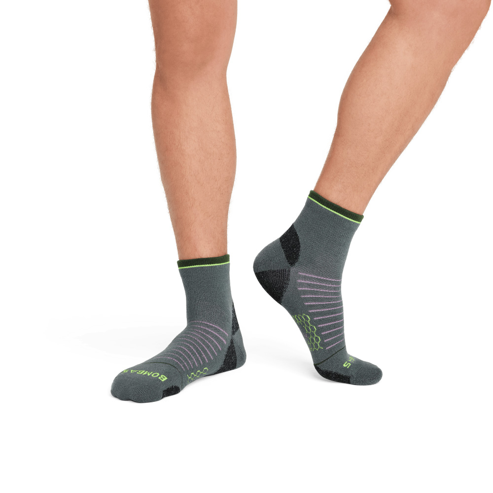Bombas Men's Merino Wool Blend Hiking Quarter Socks