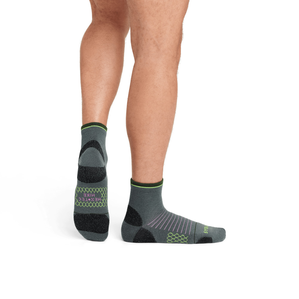 Bombas Men's Merino Wool Blend Hiking Quarter Socks