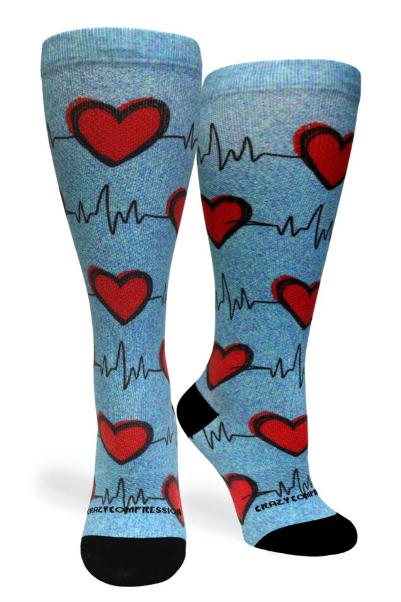 Crazy 360 Heart Station Blue (EXTRA WIDE CALF)