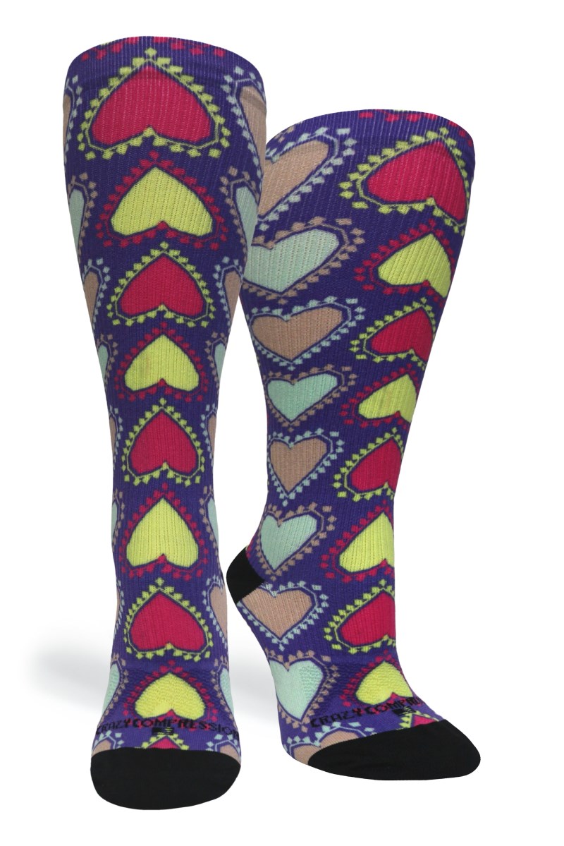 Crazy 360 Straight Hearts (EXTRA WIDE CALF)