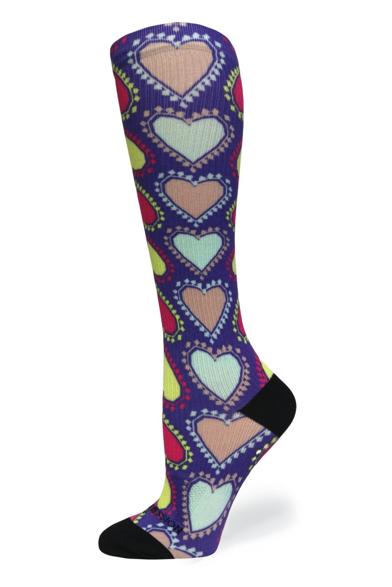Crazy 360 Straight Hearts (EXTRA WIDE CALF)