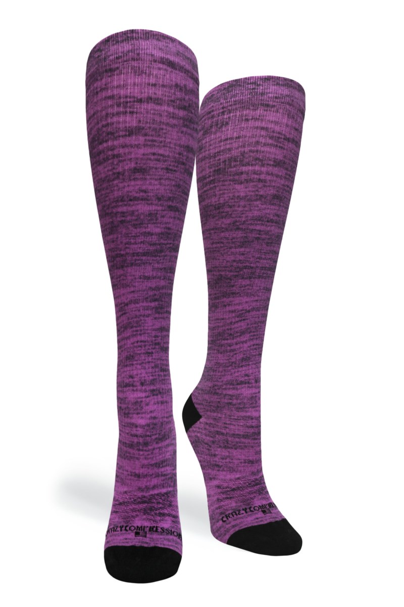 Crazy 360 Purple Heather OTC Compression Socks (Standard & Extra Wide)