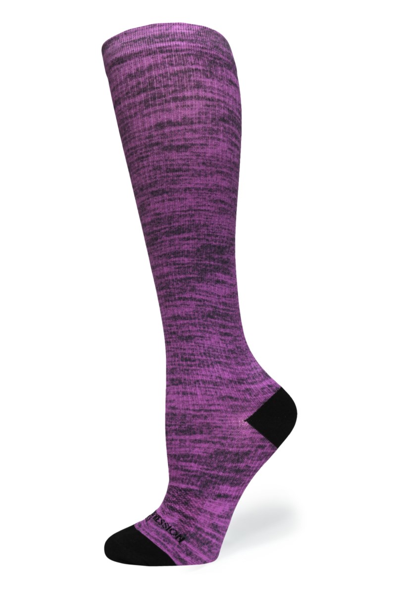 Crazy 360 Purple Heather OTC Compression Socks (Standard & Extra Wide)