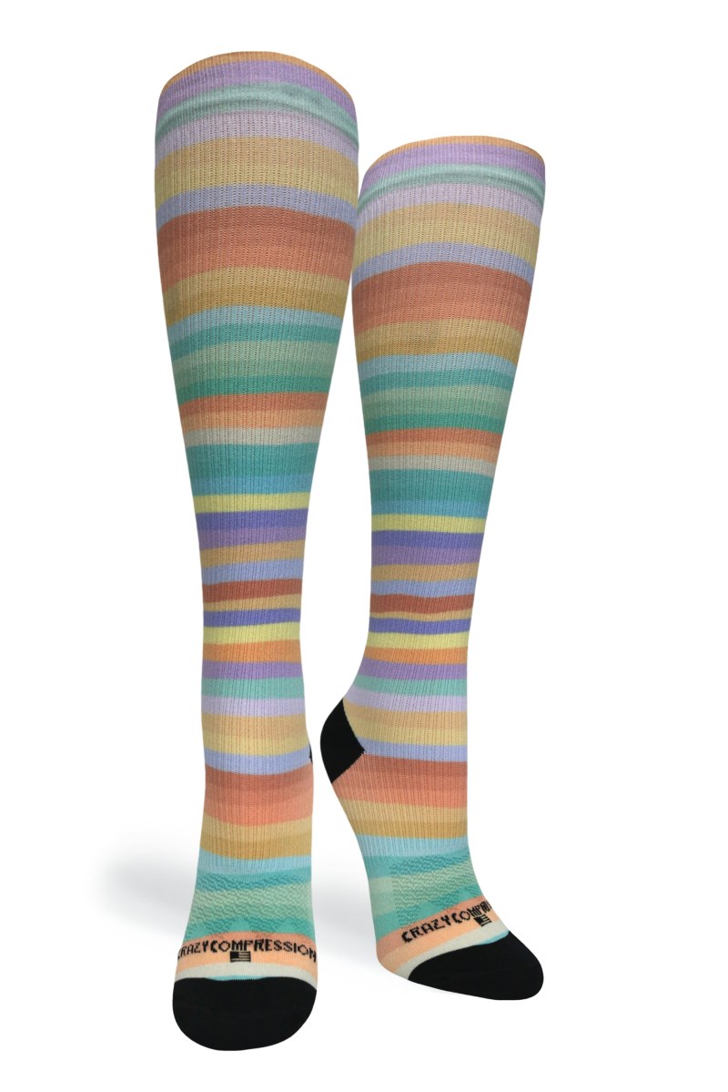 Crazy 360 Spring Stripes OTC Compression Socks (Standard & Extra Wide)