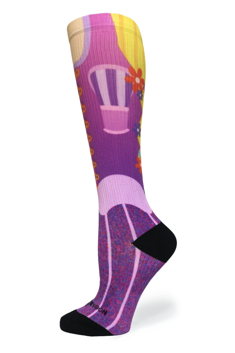 Crazy 360 Gold Hair Princess OTC Compression Socks (Standard & Extra Wide)