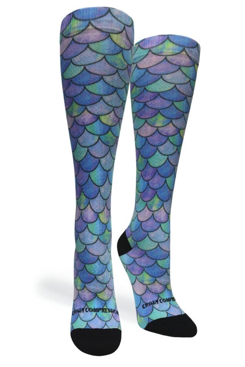 Crazy 360 Mermaid Teal OTC Compression Socks (Standard & Extra Wide)
