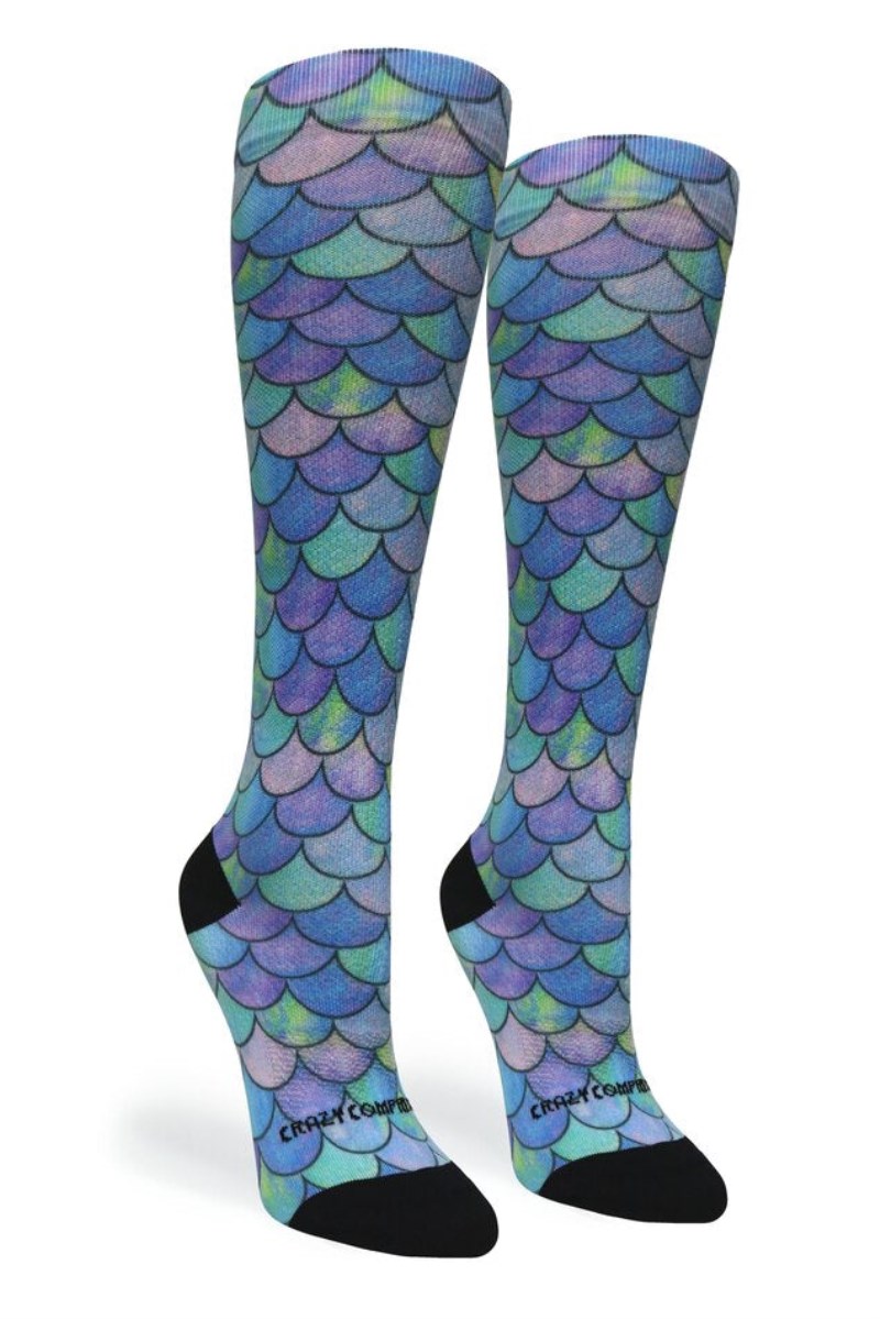 Crazy 360 Mermaid Teal OTC Compression Socks (Standard & Extra Wide)