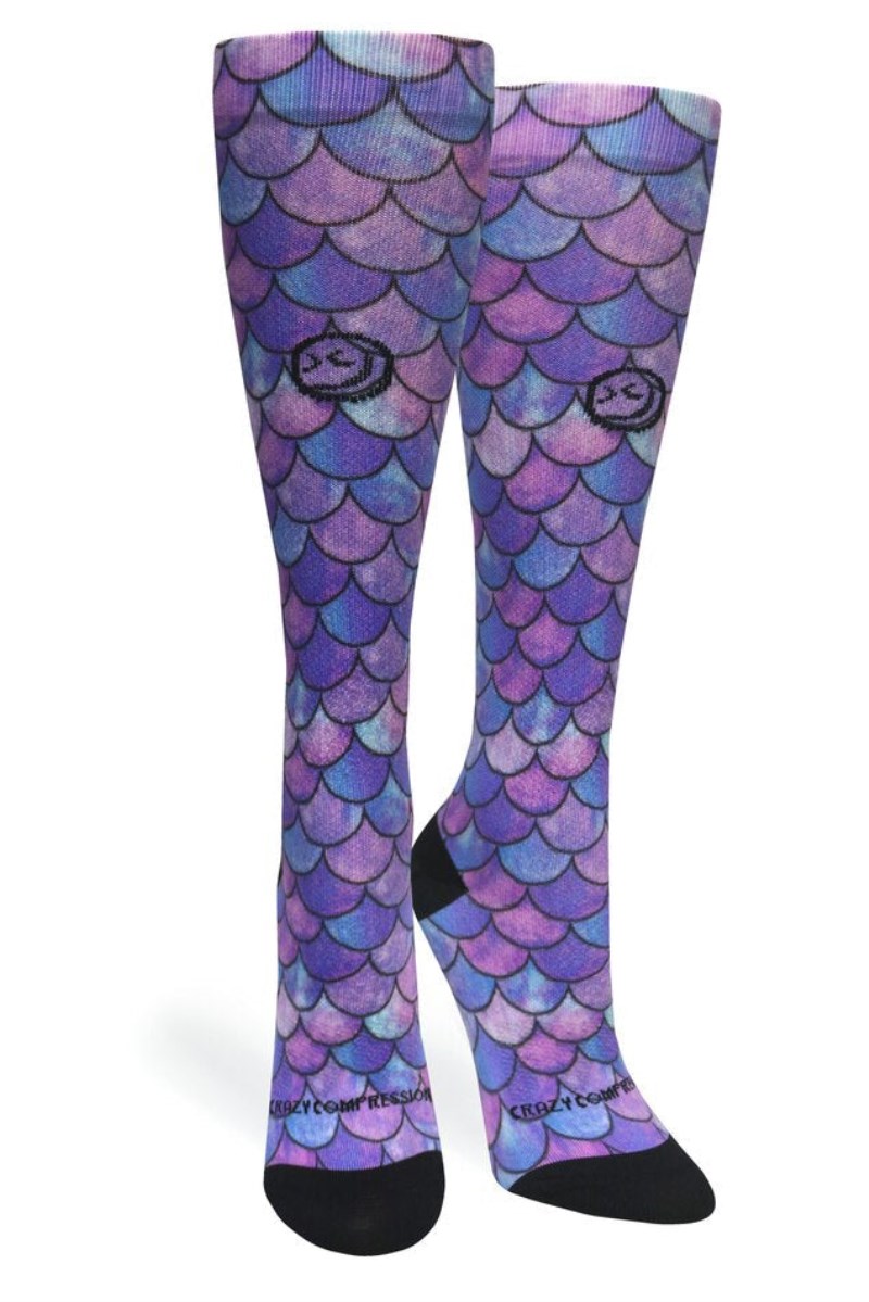Crazy 360 Mermaid Purple OTC Compression Socks (Standard & Extra Wide)