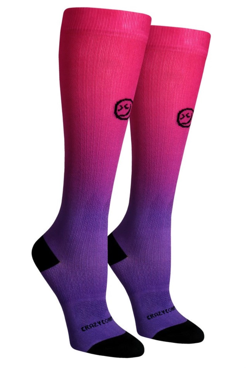 Crazy 360 Ombré Pink Purple OTC Compression Socks (Standard & Extra Wide)