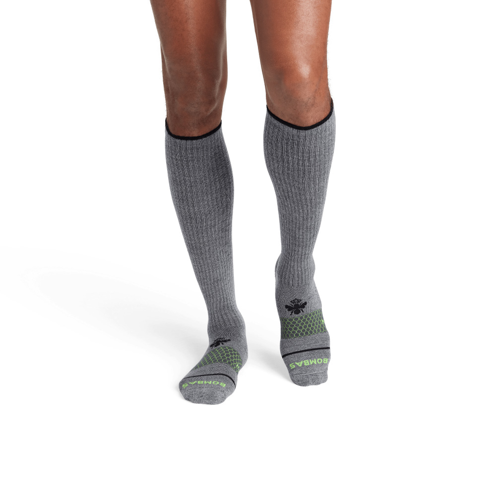 Bombas Men's Merino Wool Blend Everyday Compression Socks (15-20mmHg)