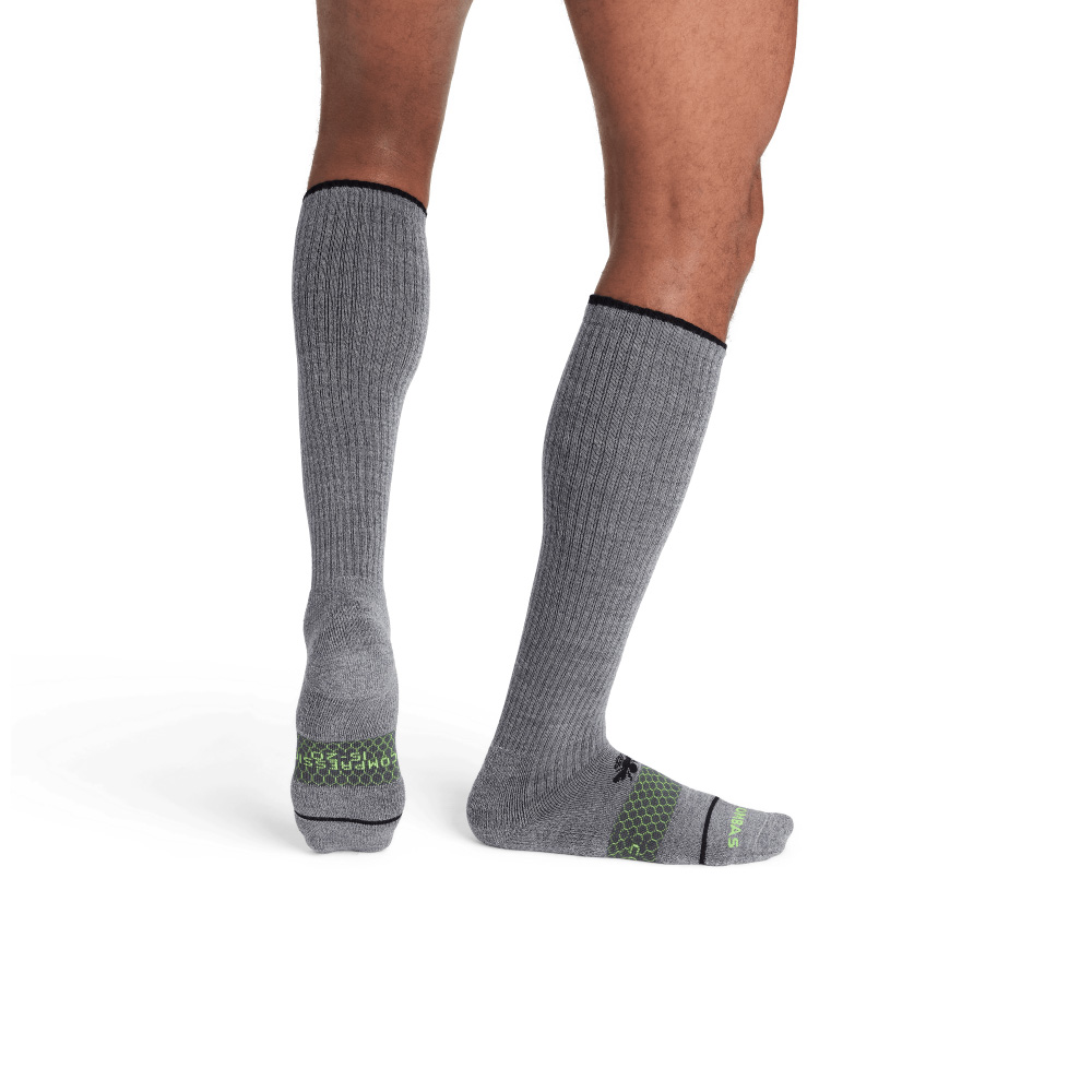 Bombas Men's Merino Wool Blend Everyday Compression Socks (15-20mmHg)