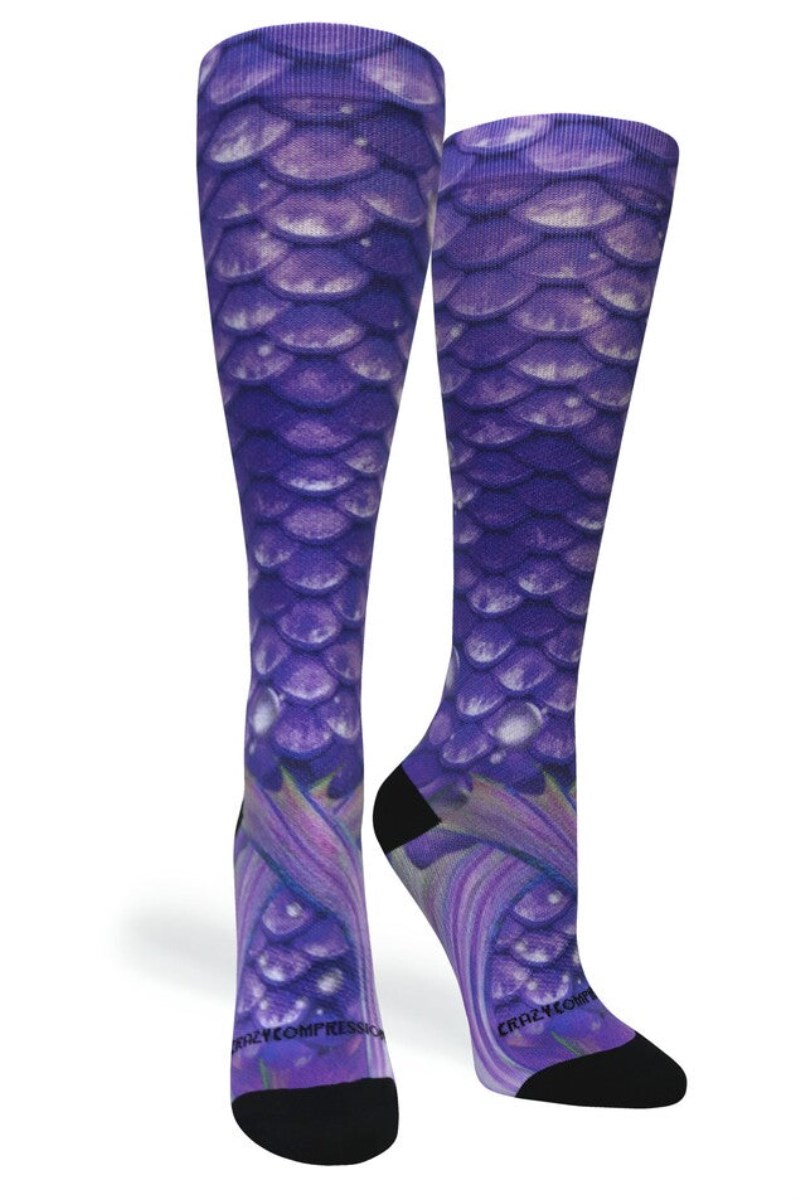 Crazy 360 Active Mermaid Purple OTC Compression Socks (Standard & Extra Wide)