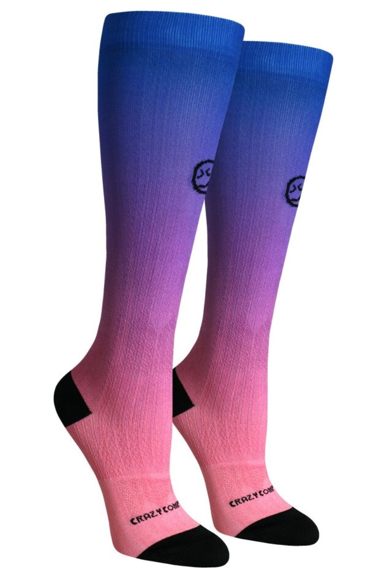 Crazy 360 Ombré Blue Pink OTC Compression Socks (Standard & Extra Wide)