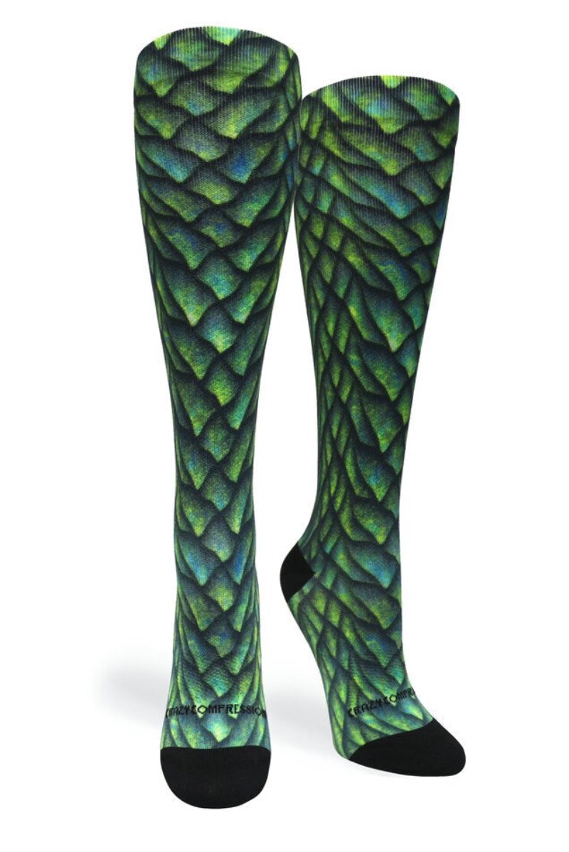Crazy 360 Emerald Dragon OTC Compression Socks (Standard & Extra Wide)