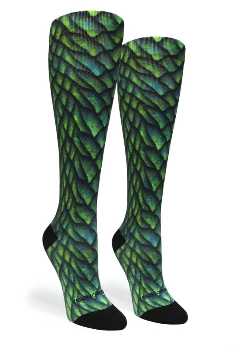 Crazy 360 Emerald Dragon OTC Compression Socks (Standard & Extra Wide)