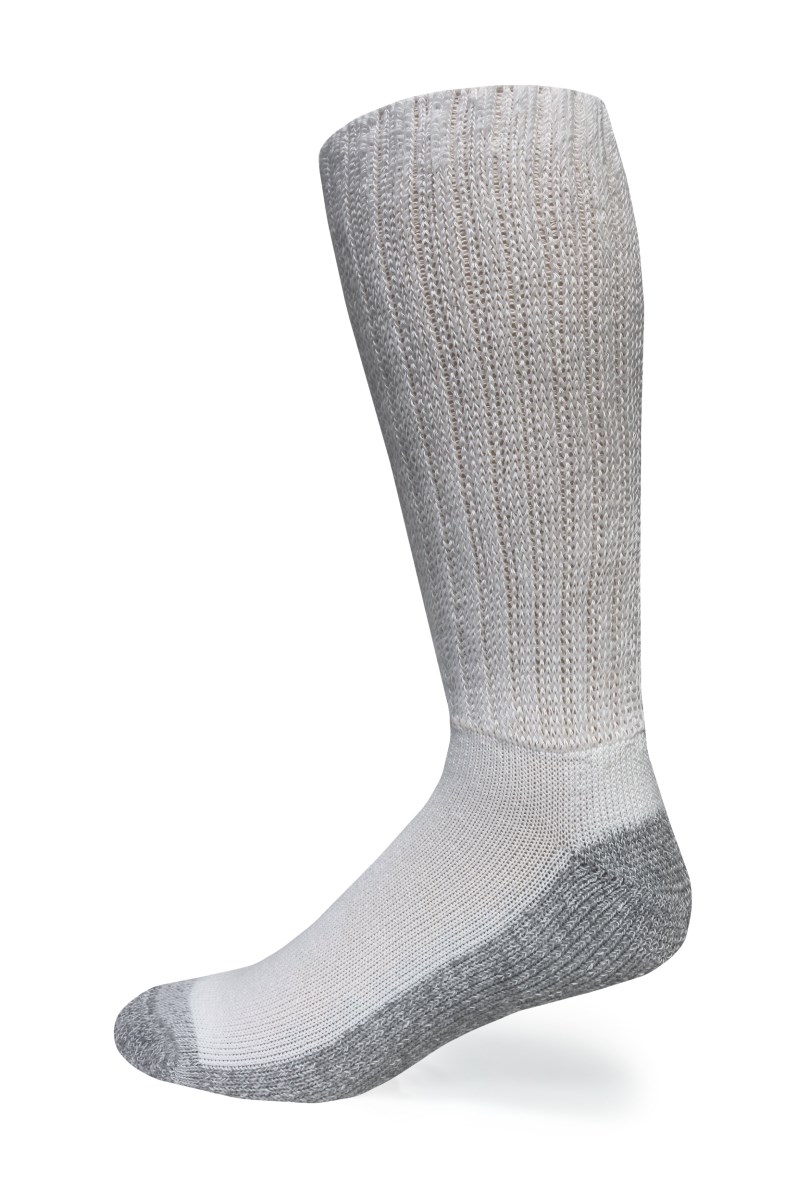 Crazy Cozy Diabetic Comfort Relax Fit White Crew Socks