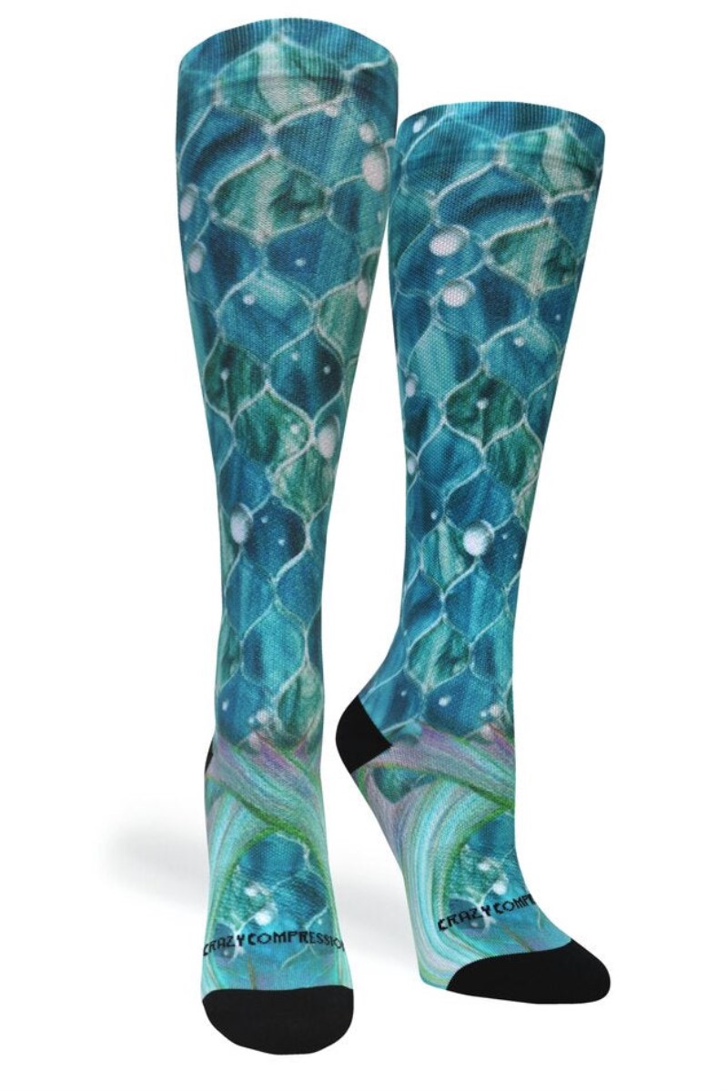 Crazy 360 Mermaid Mosaic OTC Compression Socks (Standard & Extra Wide)