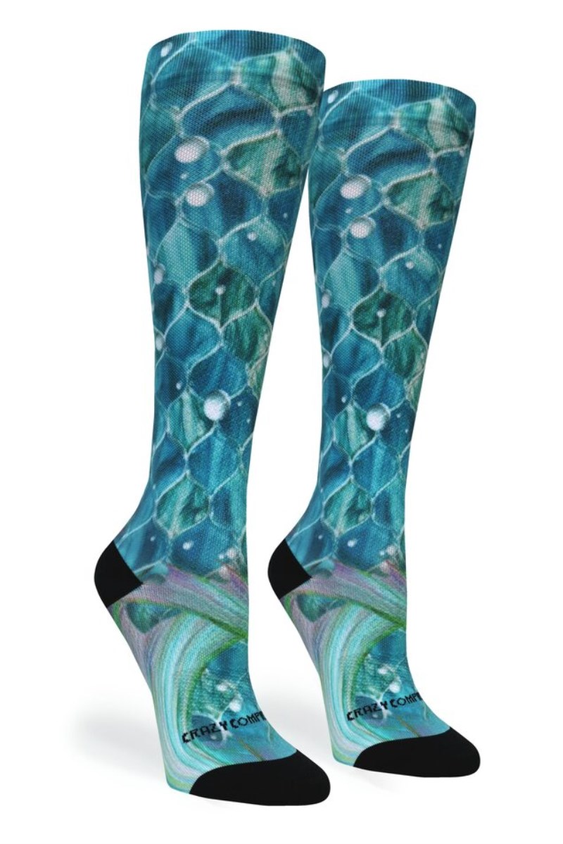 Crazy 360 Mermaid Mosaic OTC Compression Socks (Standard & Extra Wide)