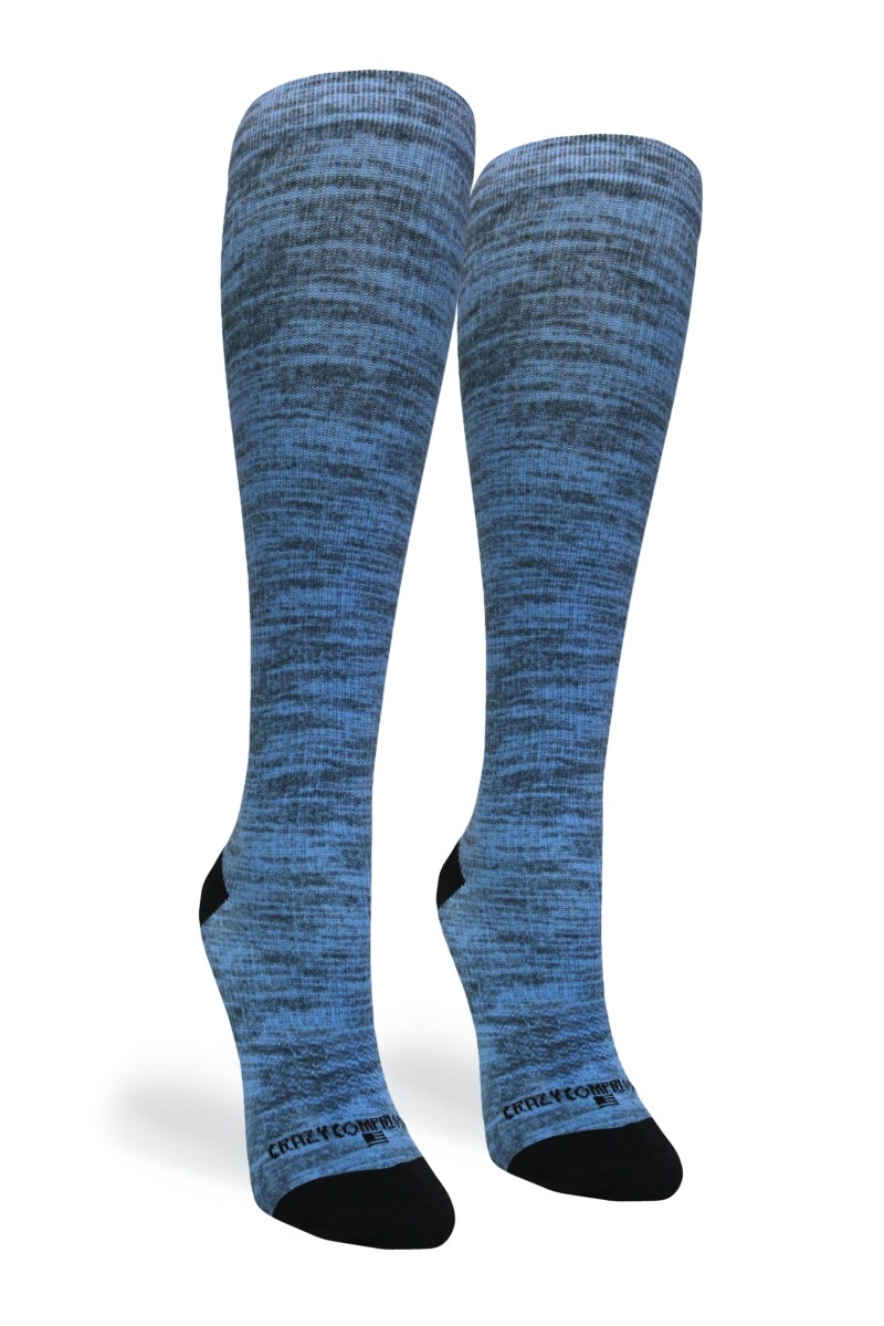 Crazy 360 Blue Heather OTC Compression Socks (Standard & Extra Wide)