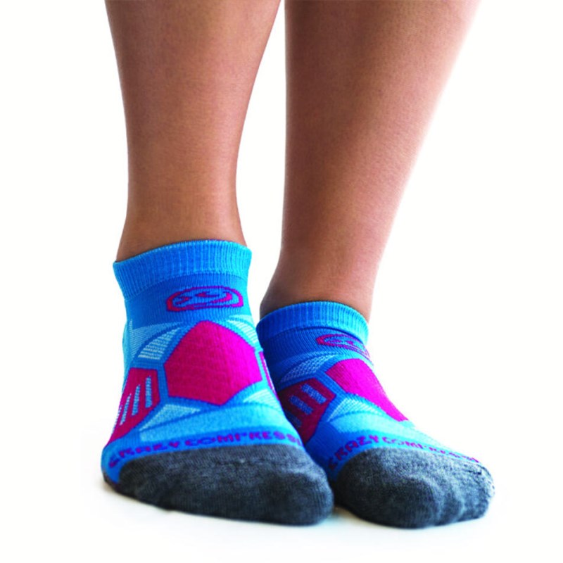Crazy Aqua & Pink Runners - Elite Running Socks
