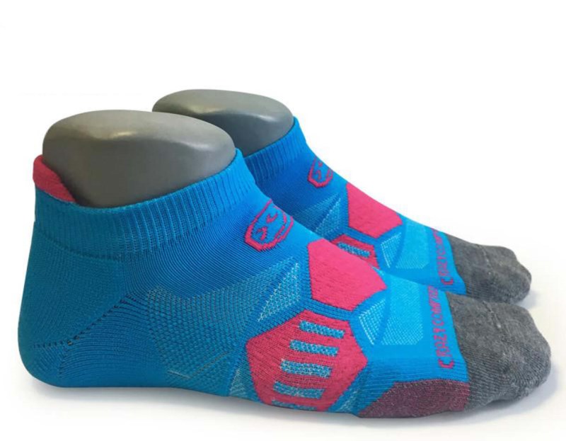 Crazy Aqua & Pink Runners - Elite Running Socks