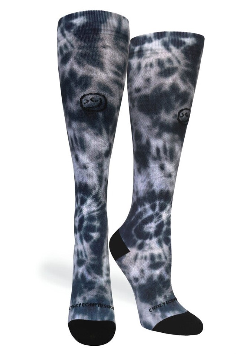 Crazy 360 Black Tie Dye OTC Compression Sock (Standard & Extra Wide)