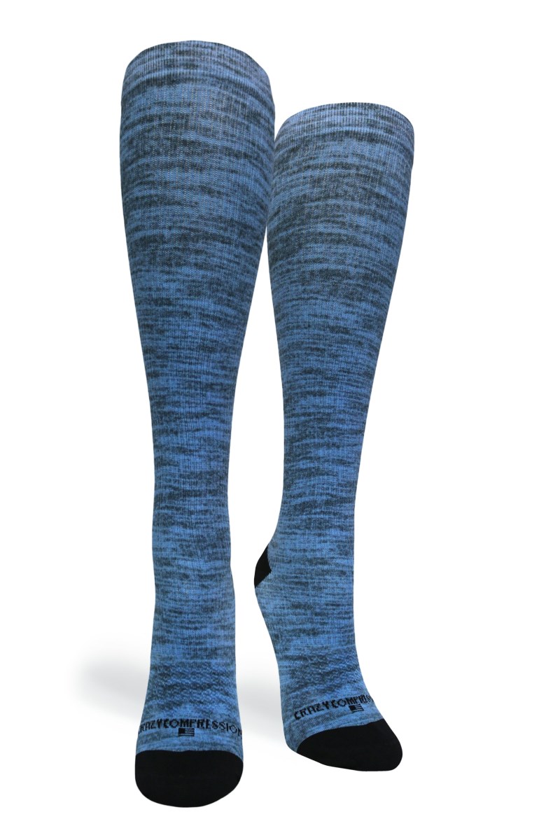 Crazy 360 Blue Heather OTC Compression Socks (Standard & Extra Wide)