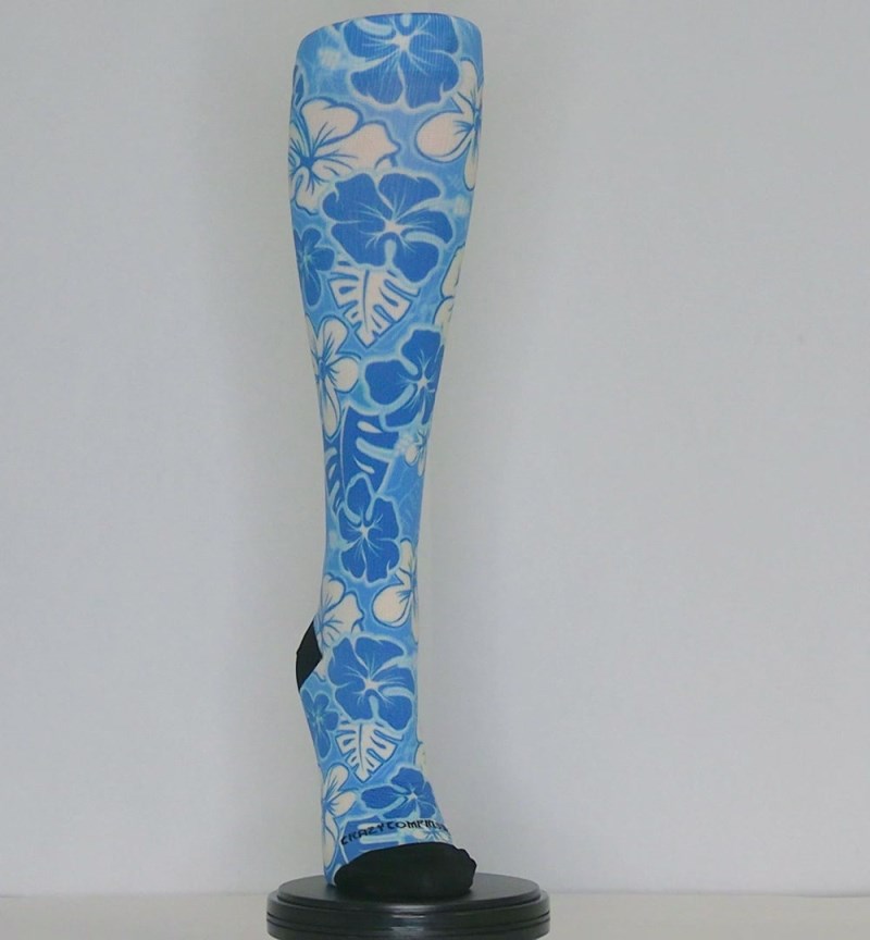 Crazy 360 Aloha Blue OTC Compression Socks (Standard & Extra Wide)