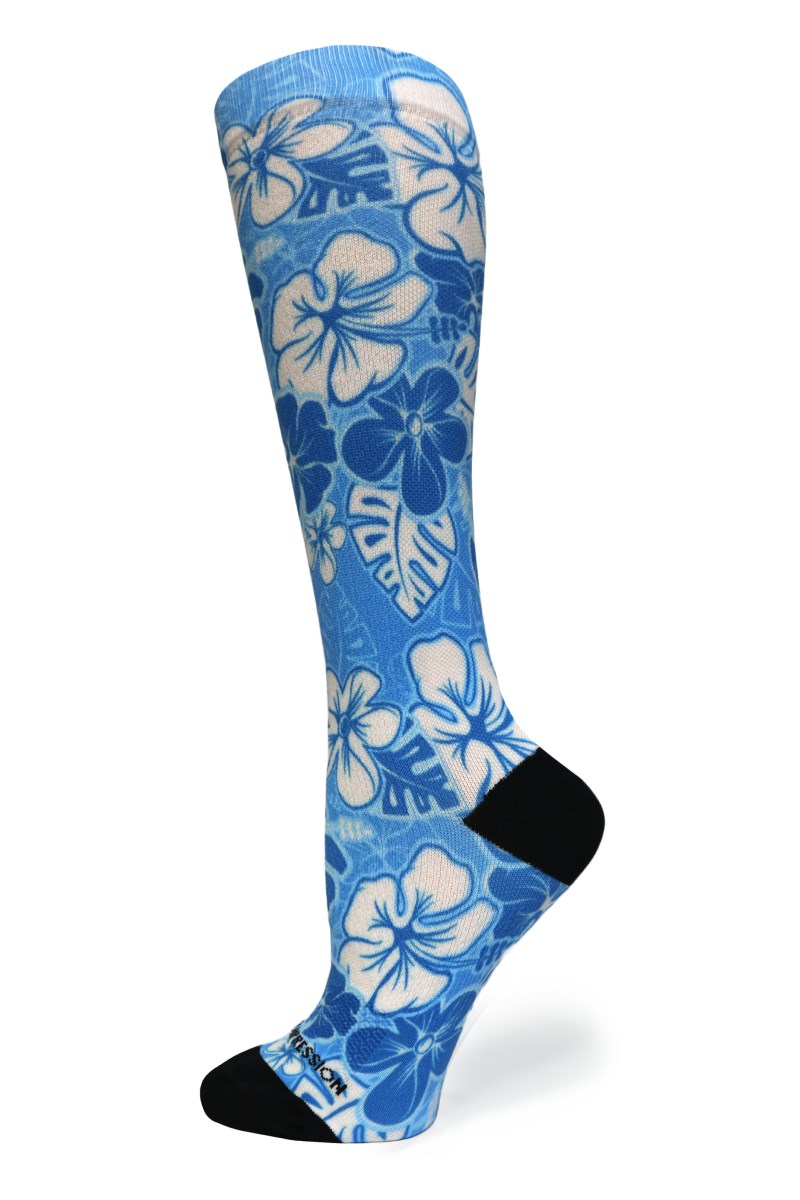 Crazy 360 Aloha Blue OTC Compression Socks (Standard & Extra Wide)