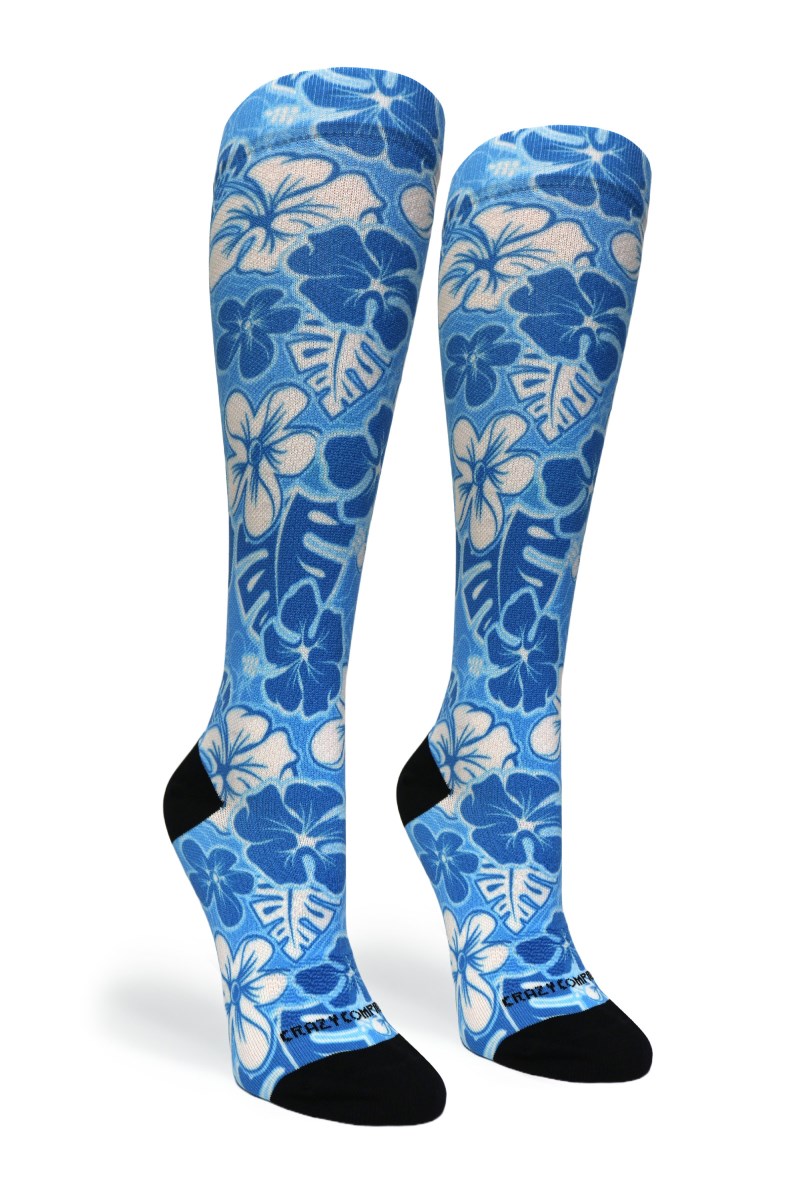 Crazy 360 Aloha Blue OTC Compression Socks (Standard & Extra Wide)