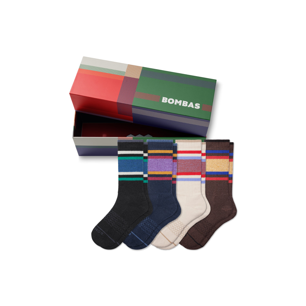Bombas Men's Merino Wool Blend Calf Sock 4-Pack Gift Box