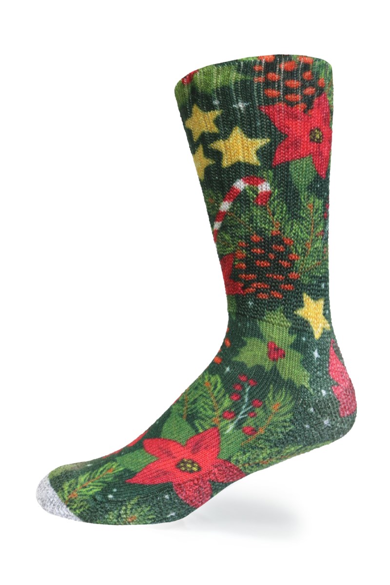 Crazy Cozy Diabetic Comfort Relax Fit Merry Way Crew Socks