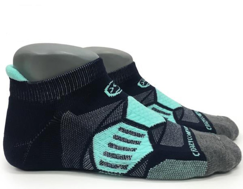 Crazy Navy & Mint Runners - Elite Compression Running Socks