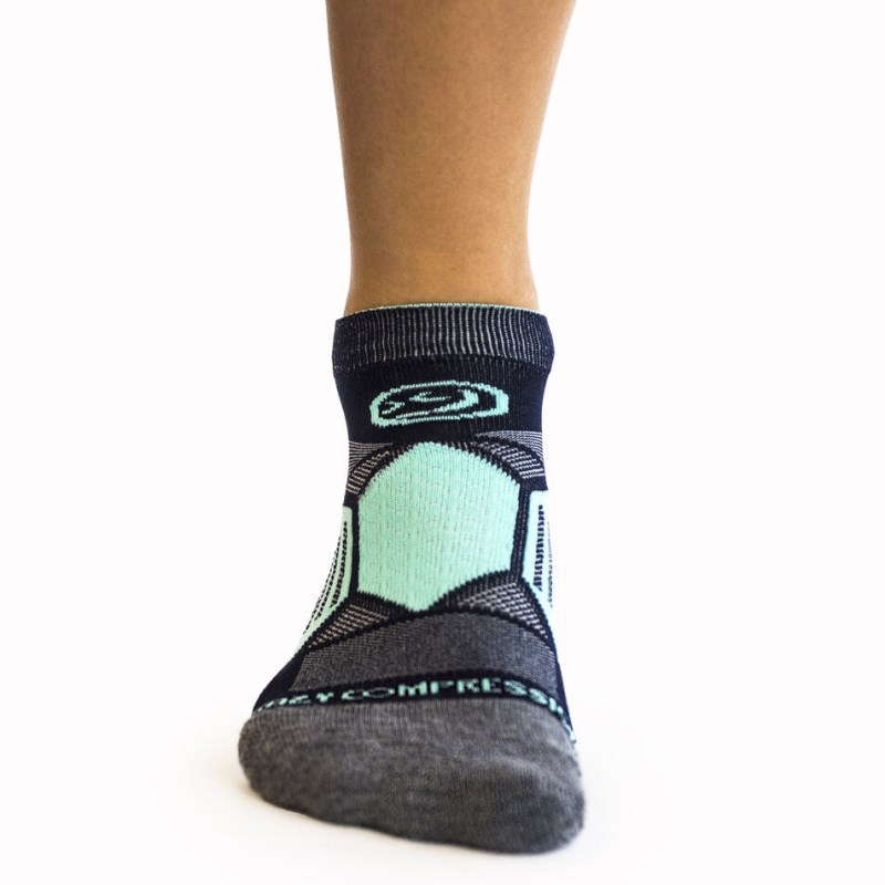 Crazy Navy & Mint Runners - Elite Compression Running Socks