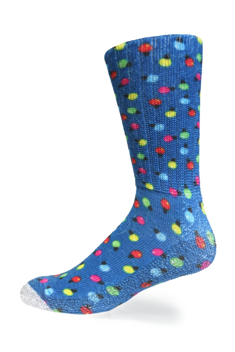 Crazy Cozy Diabetic Comfort Relax Fit String Lights Crew Socks