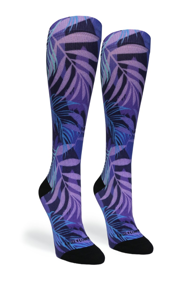 Crazy 360 Purple Jungle OTC Compression Socks (Standard & Extra Wide)