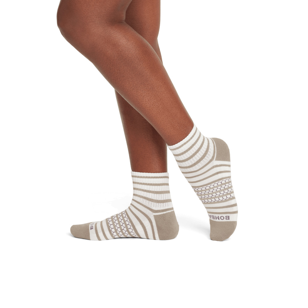 Bombas Women's Coastal Stripe Quarter Socks