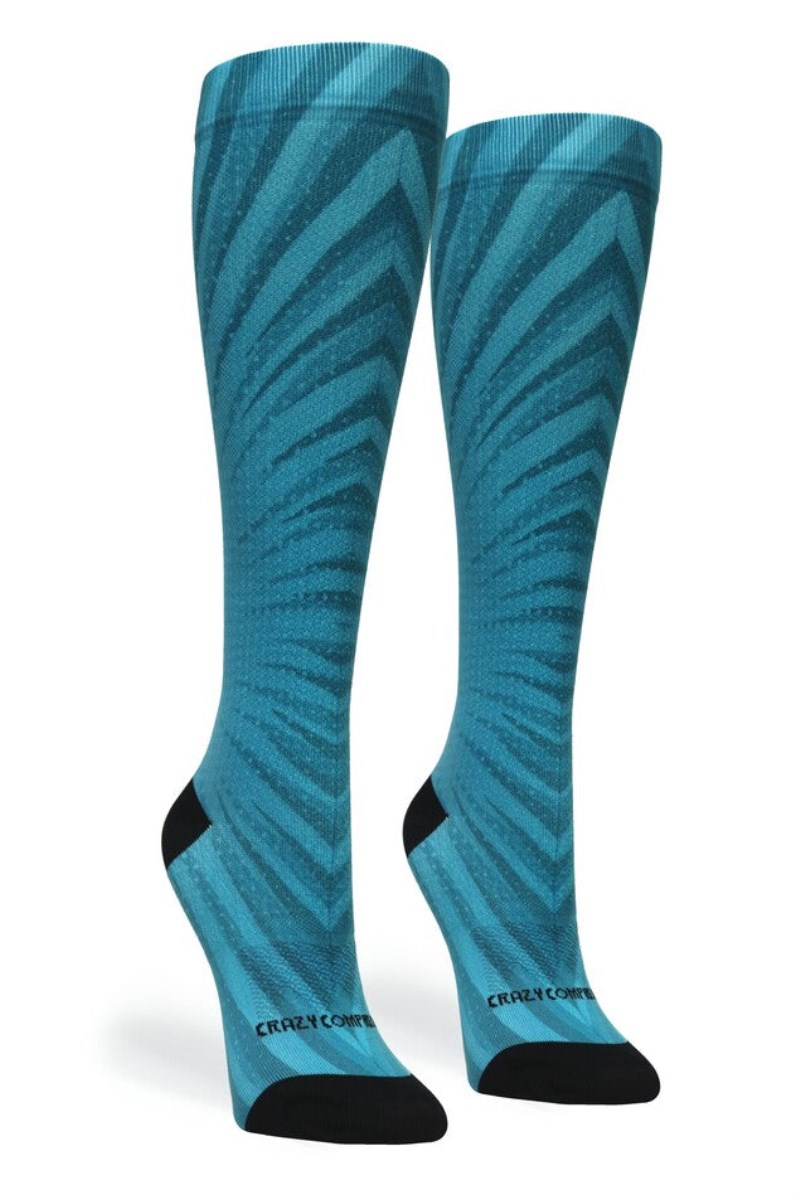 Crazy 360 Never Quit Blue OTC Compression Socks (Standard & Extra Wide)
