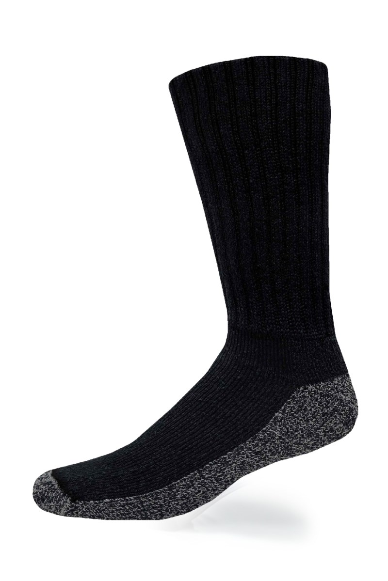 Crazy Cozy Diabetic Comfort Relax Fit Black Crew Socks