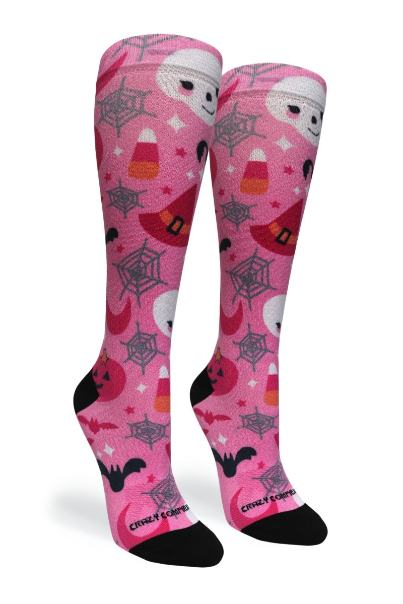 Crazy 360 Pink Scare OTC Compression Socks (Standard & Extra Wide)