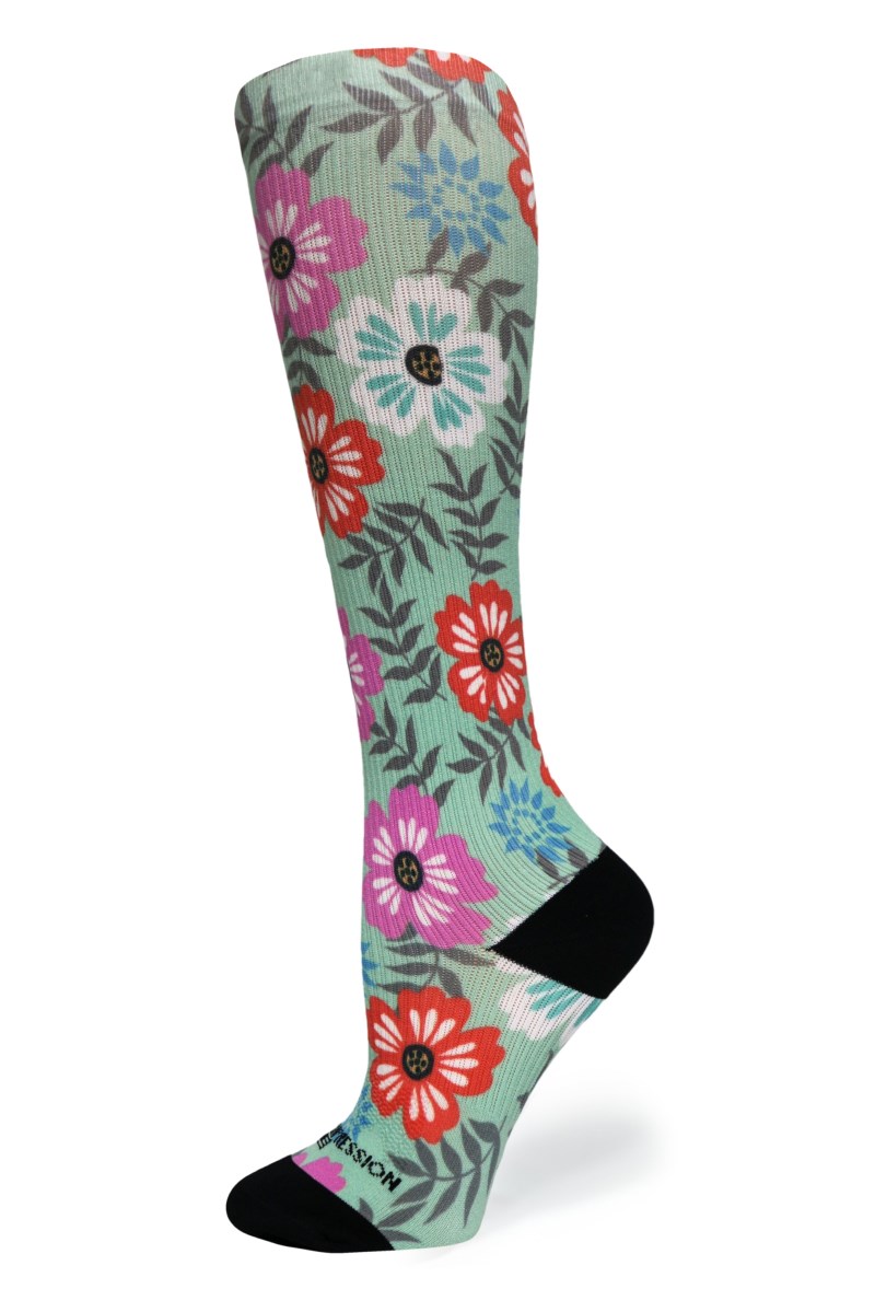 Crazy 360 Floral Details OTC Compression Socks (Standard & Extra Wide)