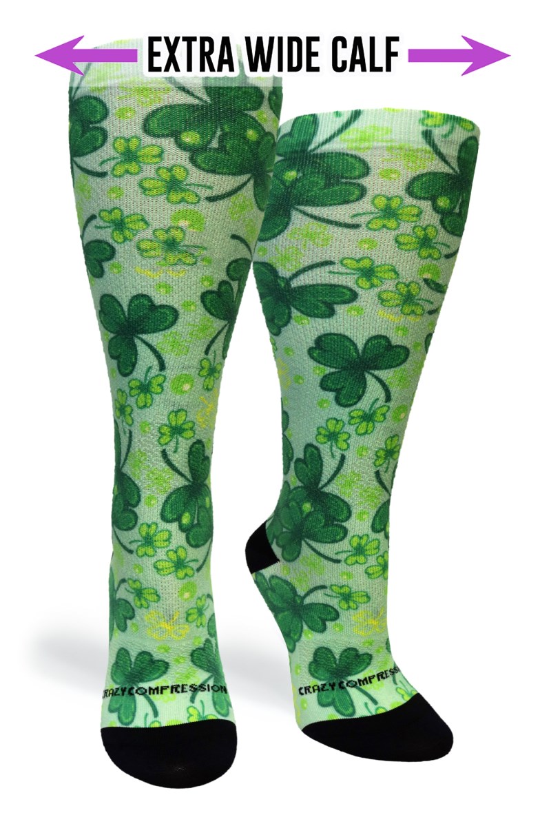 Crazy 360 Falling Clovers (EXTRA WIDE CALF)